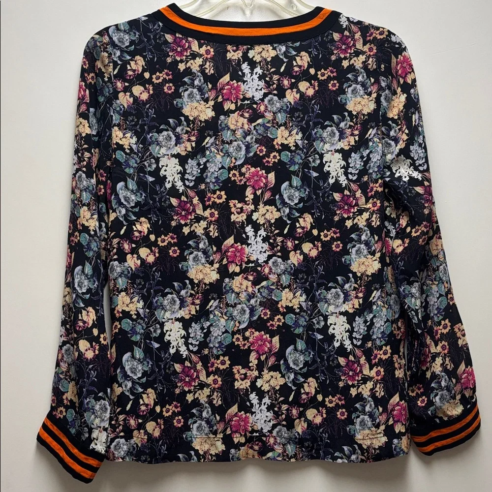 Anthropologie Rdalamal Black Floral Blouse Size 4 - Picture 2 of 7